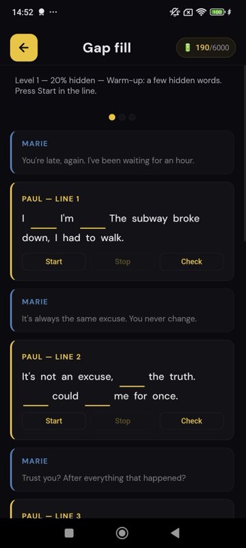 Memorisation texte a trous